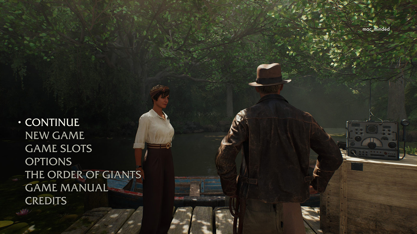 Indiana Jones' Pause menu