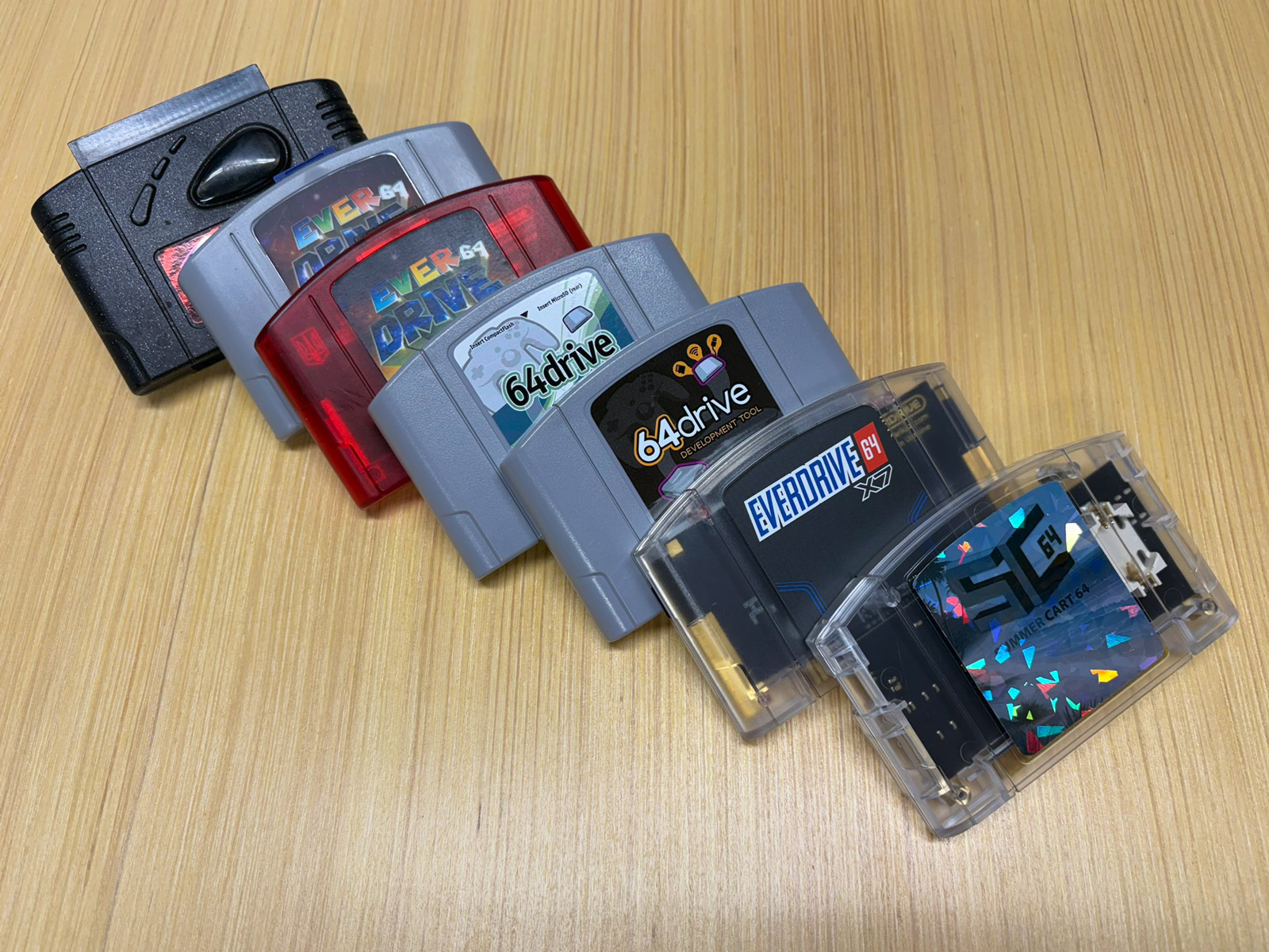 Various N64 flash cartridges