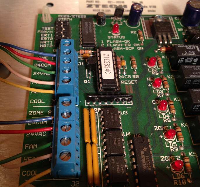 wiring after with blue wire connected